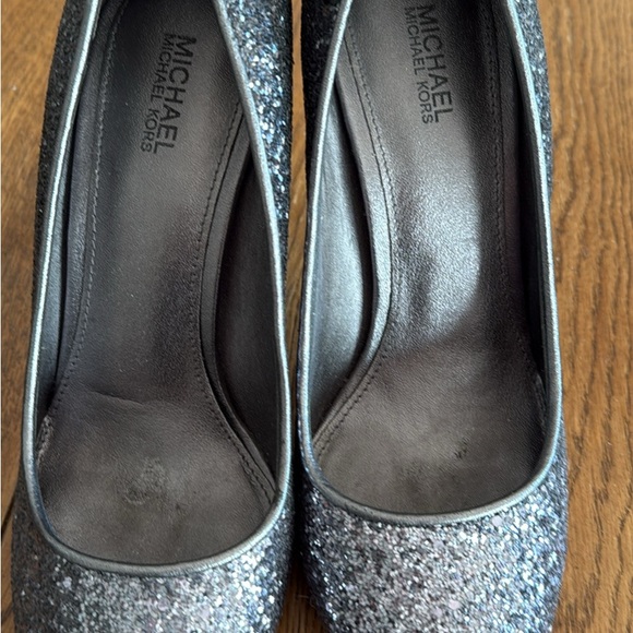 Michael Kors Glitter Heels - Silver and Black - Picture 1 of 3